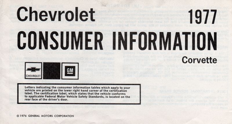 1977 Corvette document