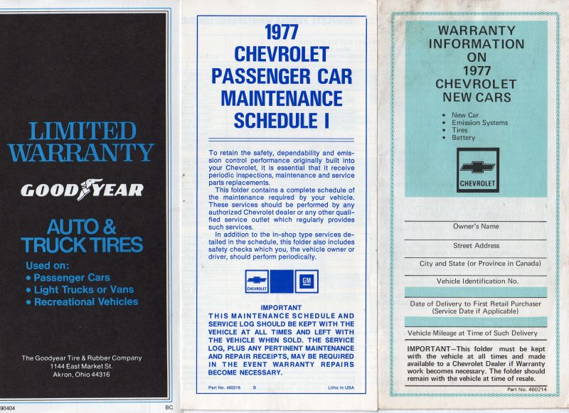 1977 Corvette document