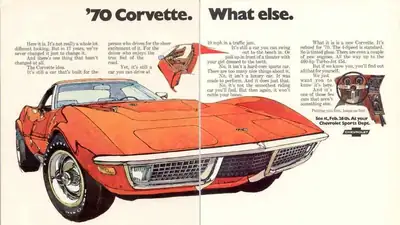 Period 1970 Corvette advertisement
