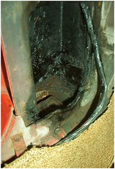 Area under the windshield where the number two body mount attaches
