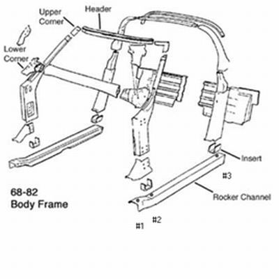 The steel birdcage that supports the Corvette body