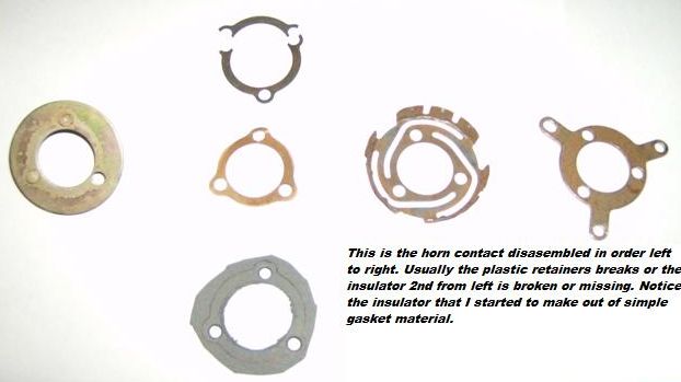 C3 Corvette horn cap retainer before repair