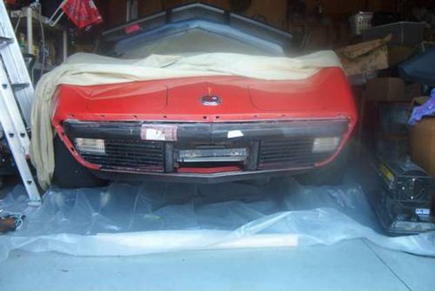 Front bumper cover removed, steel beam still carrying its old shipping label