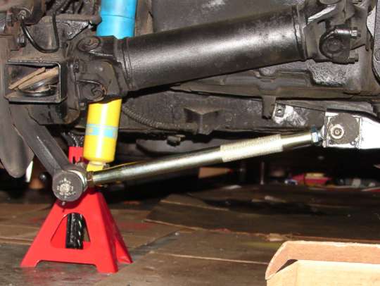 Rear camber cam bolt set at the six o'clock position