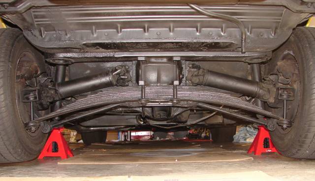 Rear ride height of the Corvette before the suspension rebuild