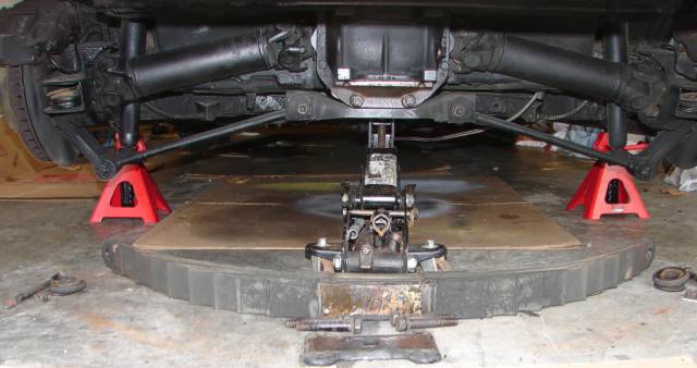 The original rear transverse spring out of the car